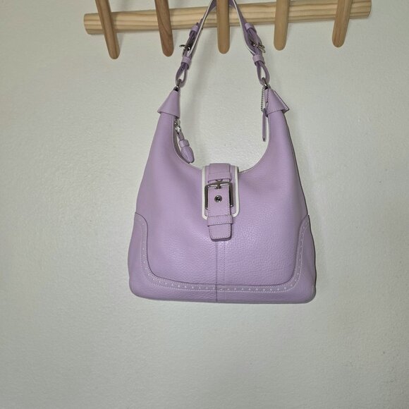 Coach Soho Hampton 5054 Pink Pebbled Leather Hobo Shoulder Bag Authenticated - Picture 2 of 16